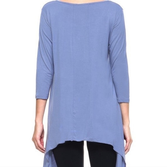 YELETE 3/4 Sleeve Misty Blue Tunic Top Size Small NWT - Picture 4 of 5